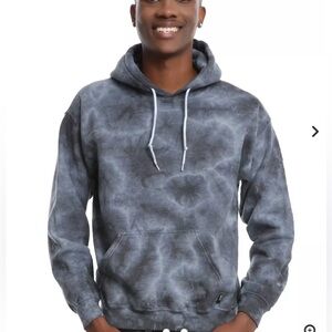 RUDE Gray Tie-Dye Crewneck Hoodie